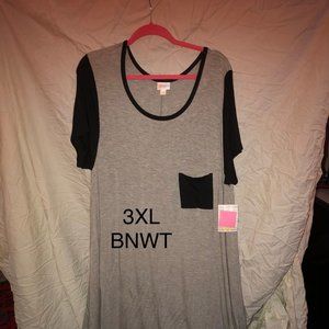 LULAROE CARLY - NWT 3XL GREY AND BLACK